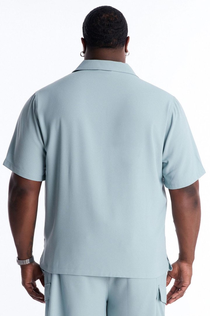Golden Hour Short Sleeve Button Up - Slate Grey