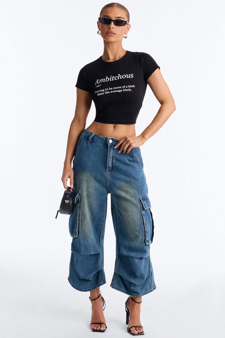 Ambitchous Baby Tee - Black