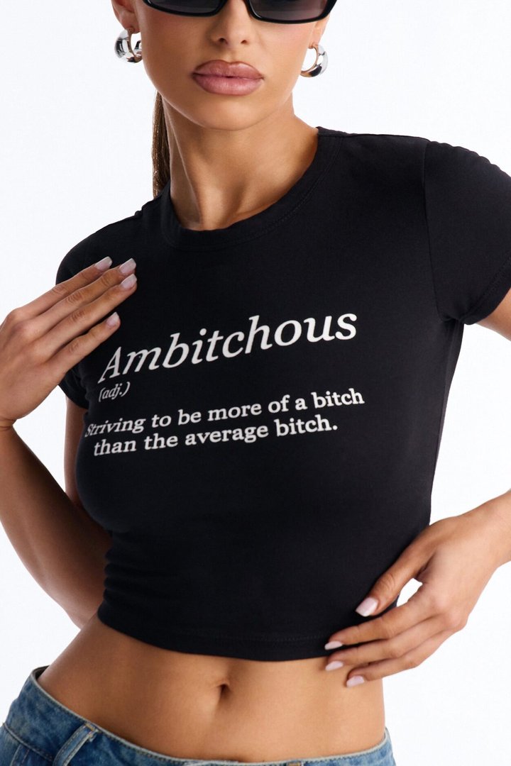 Ambitchous Baby Tee - Black