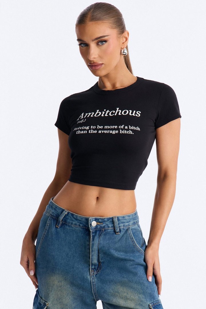 Ambitchous Baby Tee - Black
