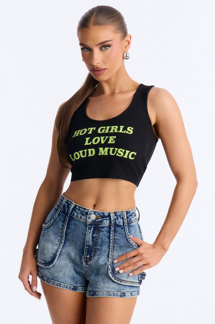 Hot Girls Love Loud Music Tank - Black