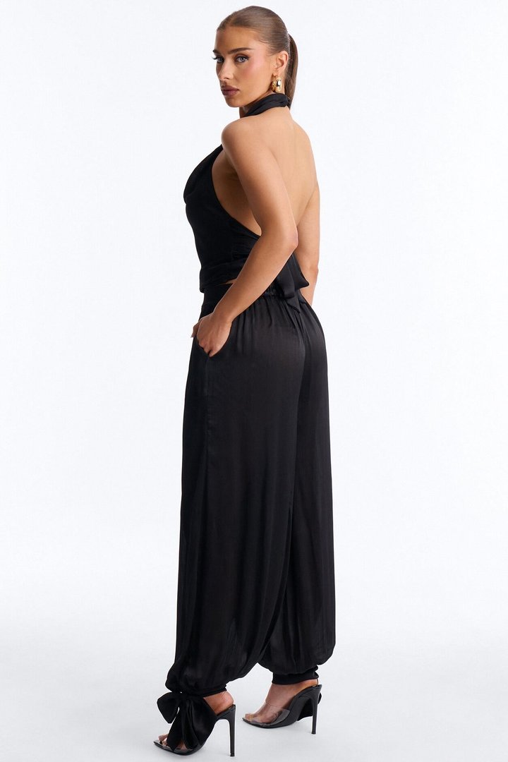 Paola Halter Balloon Pant Set - Black