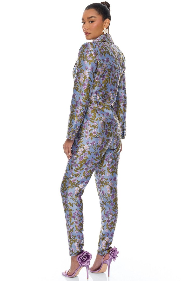 Emilee Jacquard Blazer Pant Set - Periwinkle