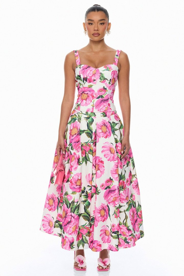 Meadow Muse Corset Skirt Set - Pink/combo
