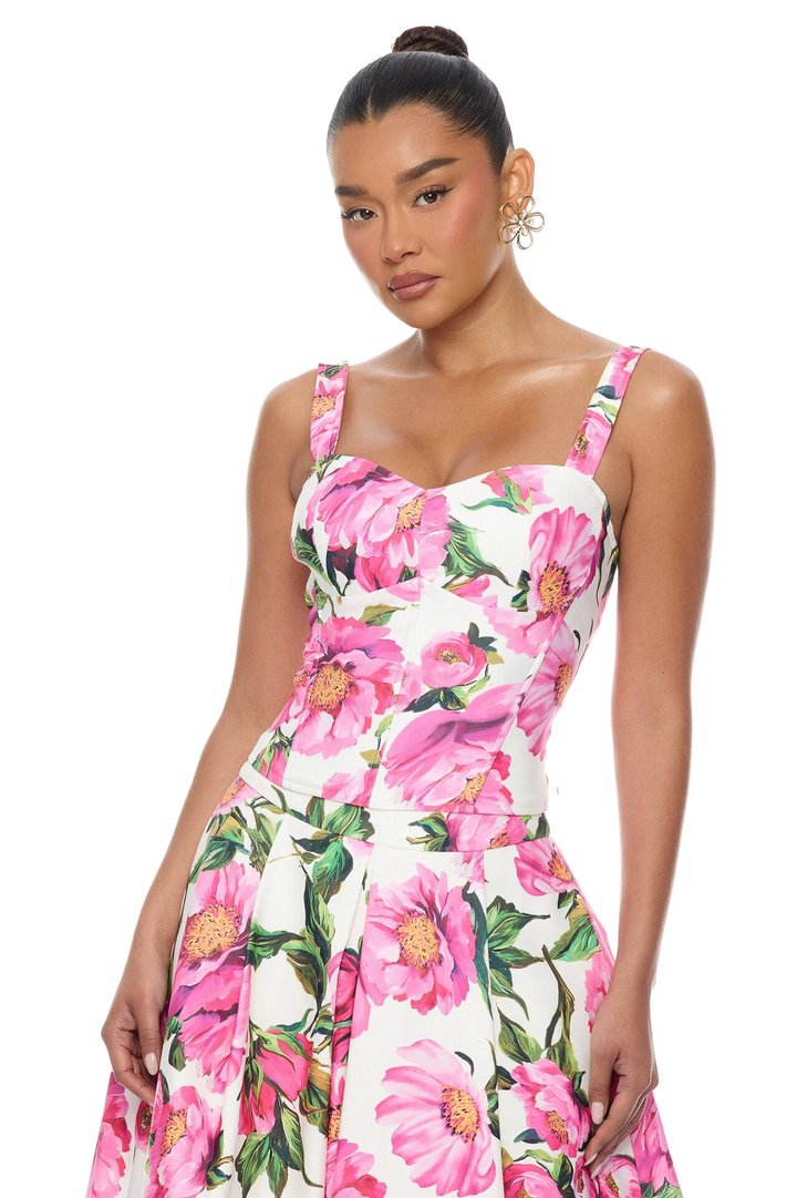 Meadow Muse Corset Skirt Set - Pink/combo