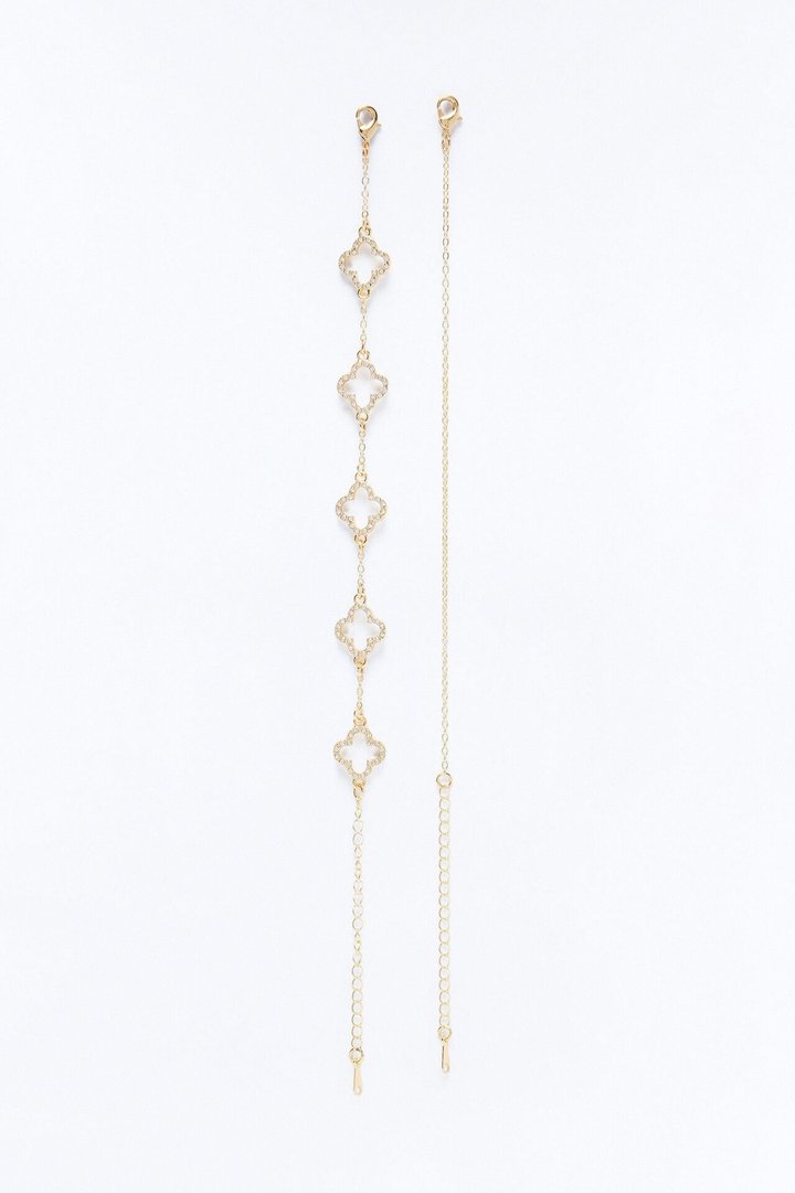 Beyond Fortunate Clover Anklet - Gold