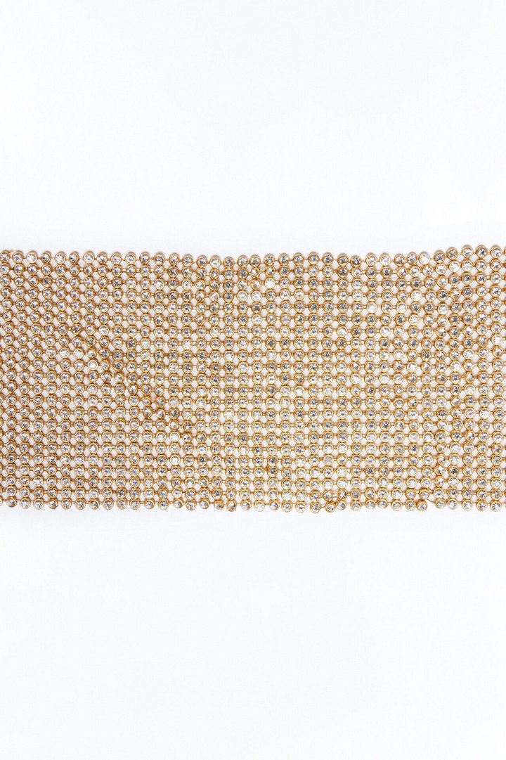 Lily Rhinestone Scoop Layered Necklace - Gold