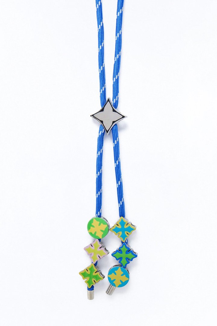 Icy Bungee Cord Necklace - Blue/combo