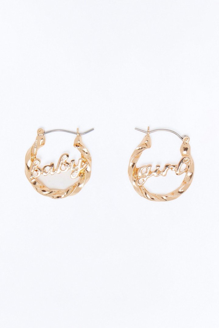 Mini Baby Girl Hoop Earrings - Gold