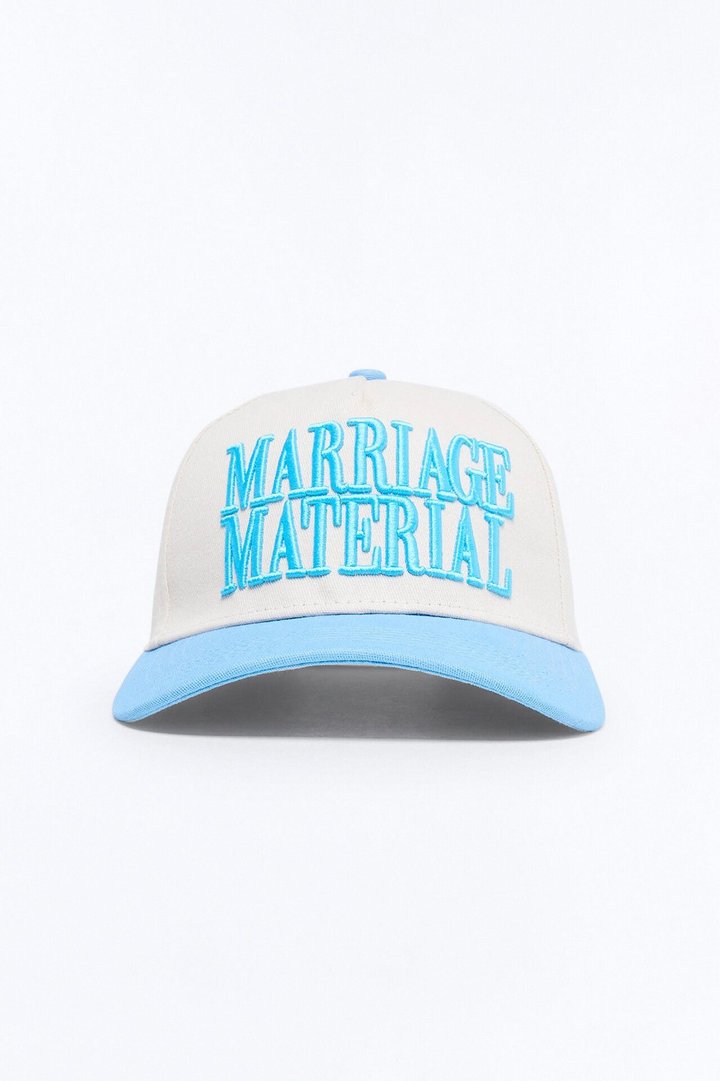 Marriage Material Baseball Hat - Blue/combo