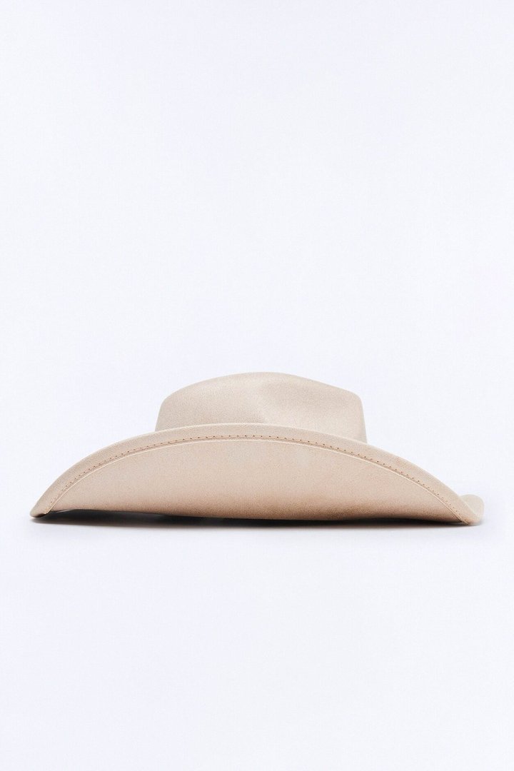 Ride On By Faux Suede Cowboy Hat - Taupe