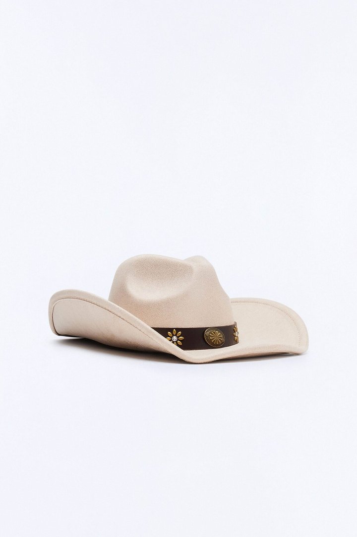 Ride On By Faux Suede Cowboy Hat - Taupe
