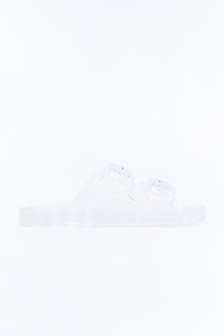 Lainey Jelly Glitter Slides - Clear