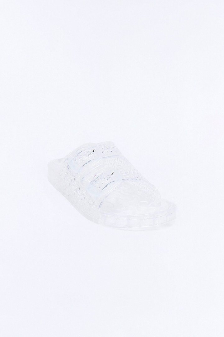 Lainey Jelly Glitter Slides - Clear