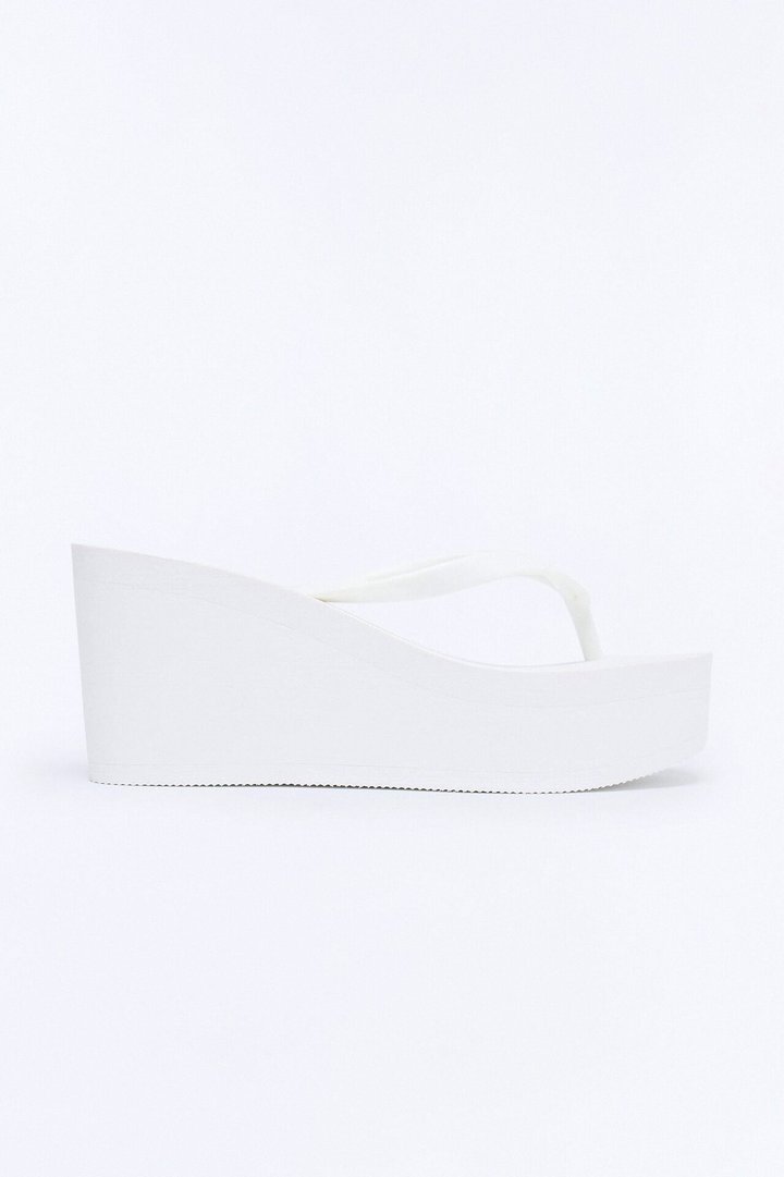 Hailee Thong Wedges - White