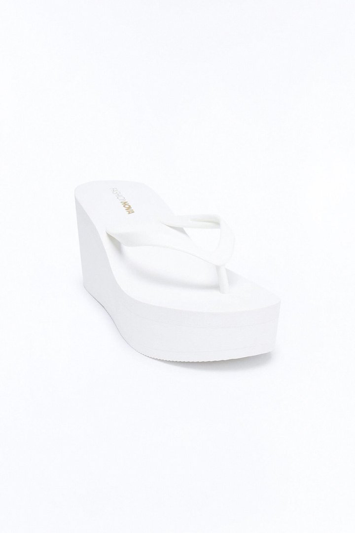 Hailee Thong Wedges - White