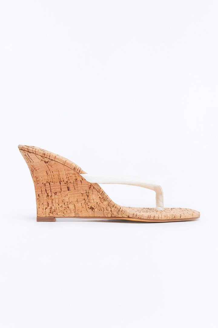 Fluke Cork Thong Wedges - White