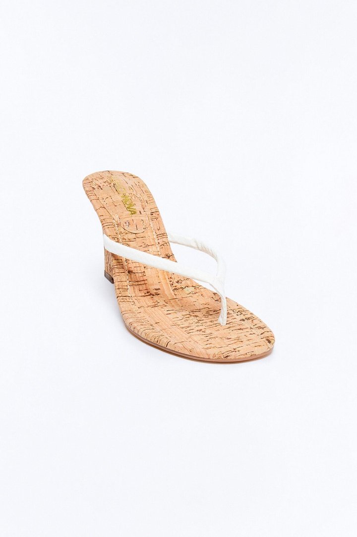 Fluke Cork Thong Wedges - White