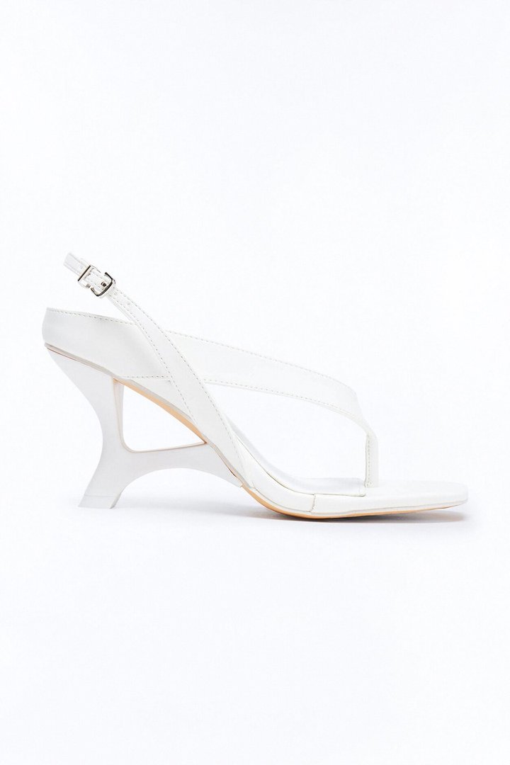 Clarence Novelty Slingback Wedges - White