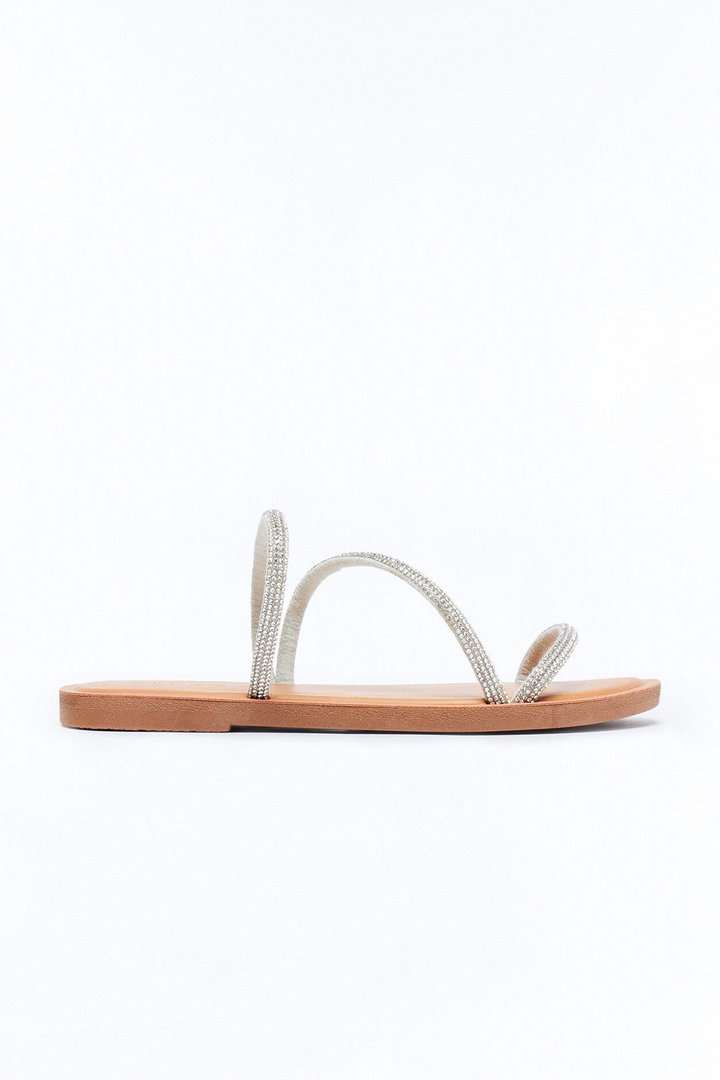 Idella Rhinestone Trim Sandals - Silver