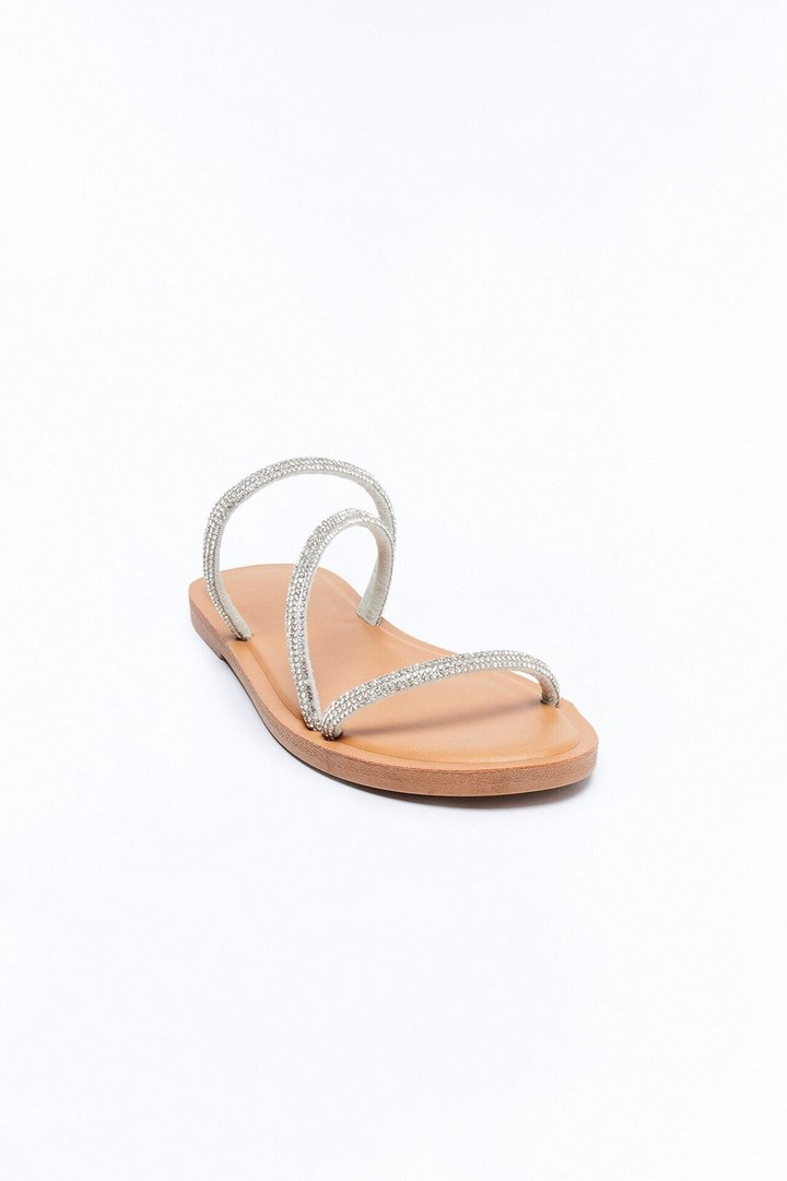 Idella Rhinestone Trim Sandals - Silver