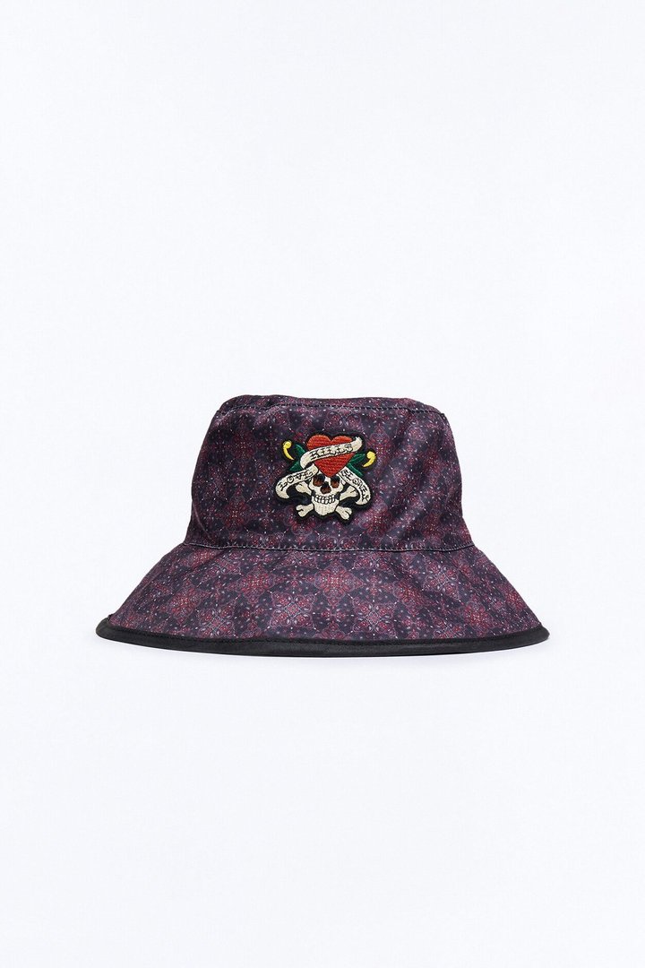 Street Heart Ed Hardy Bucket Hat - Black/Red