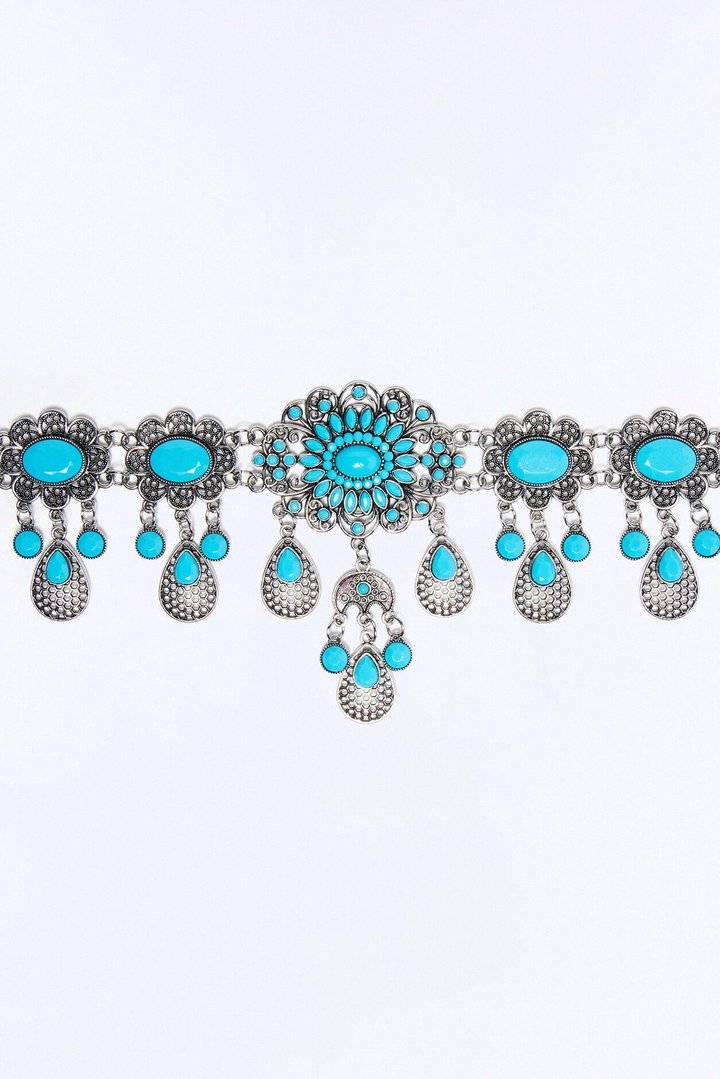 Dew Drops Chain Belt - Turquoise
