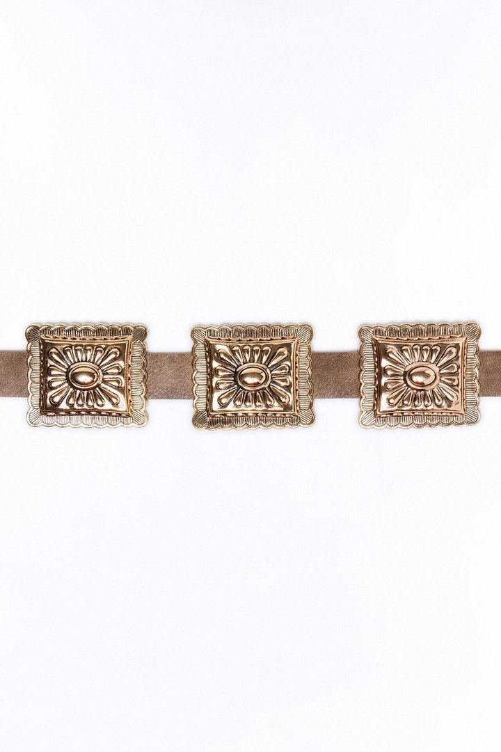 Unbreakable Hardware Wide Belt - Taupe