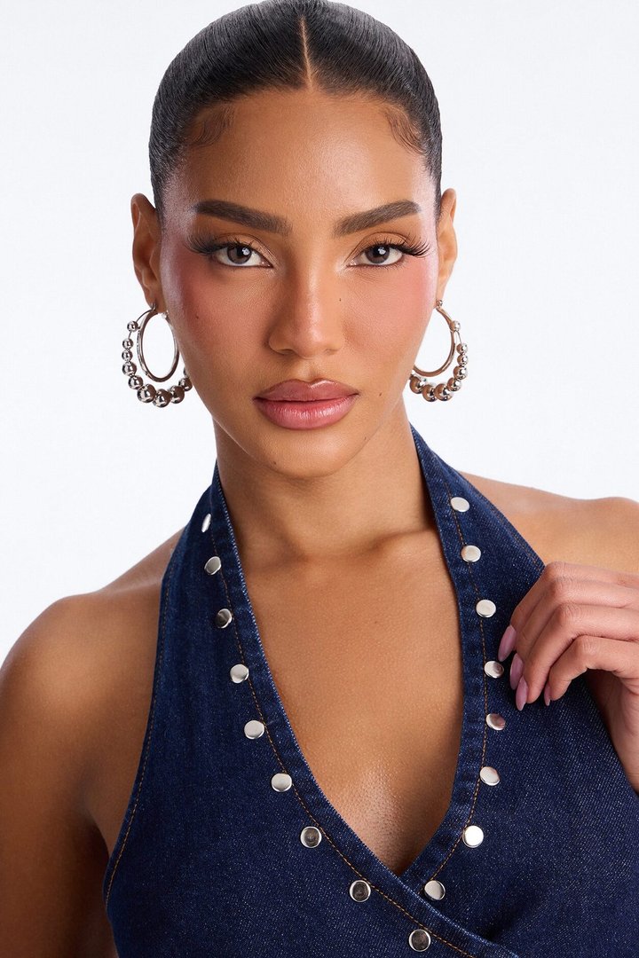Misty Bubble Hoop Earrings - Silver