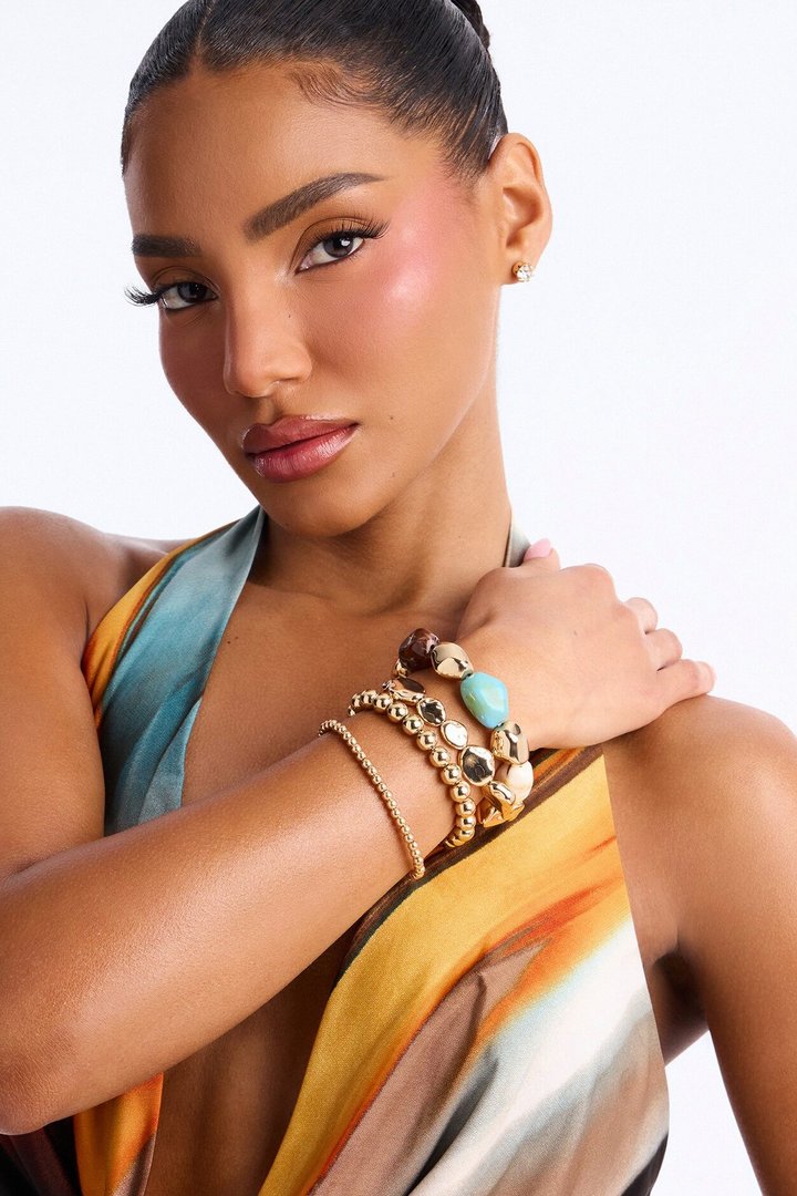 Coast To Coast 4 Piece Bracelet Set - Gold/Multi