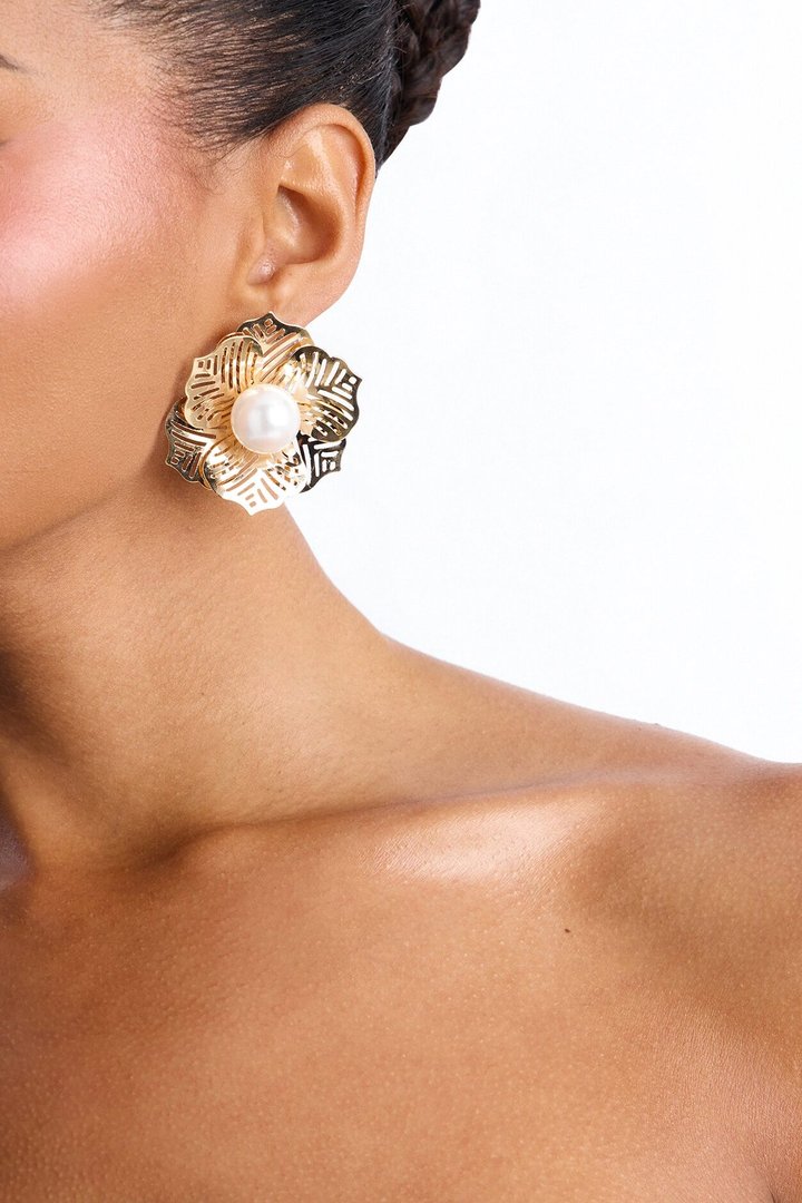 Aloha Forever Floral Earrings - Gold