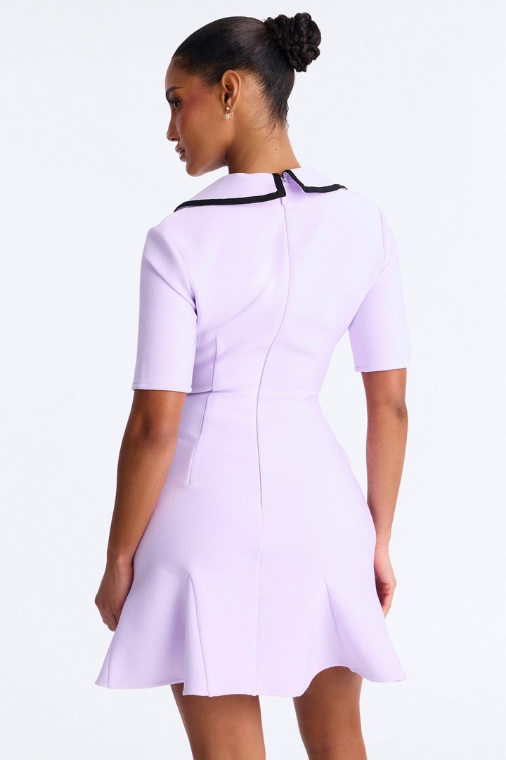 Libbie Short Sleeve Bandage Mini Dress - Lavender