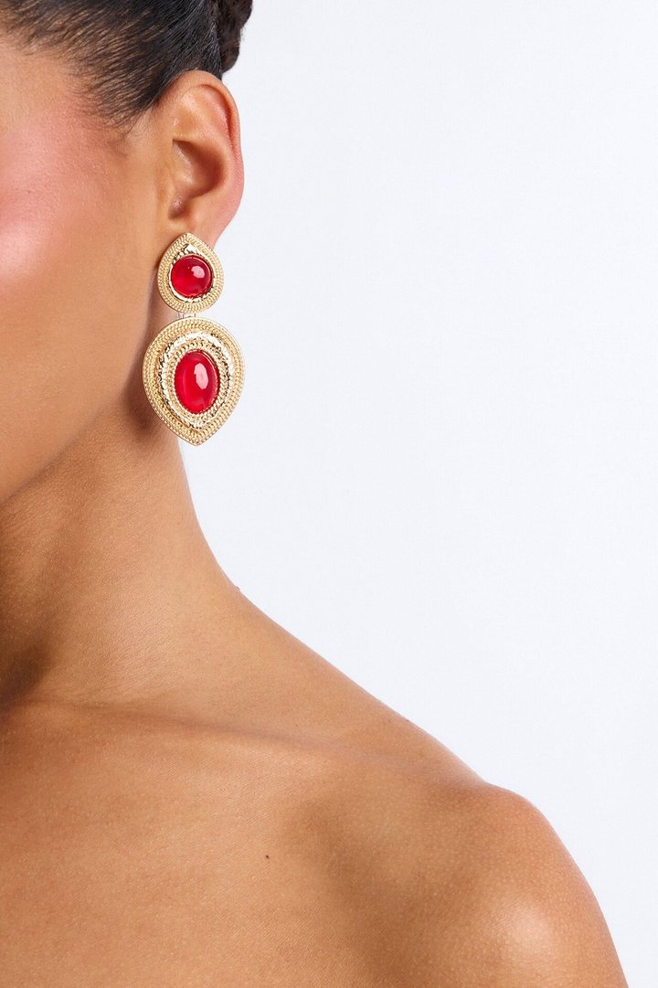 Serenity Drop Earrings - Burgundy/combo