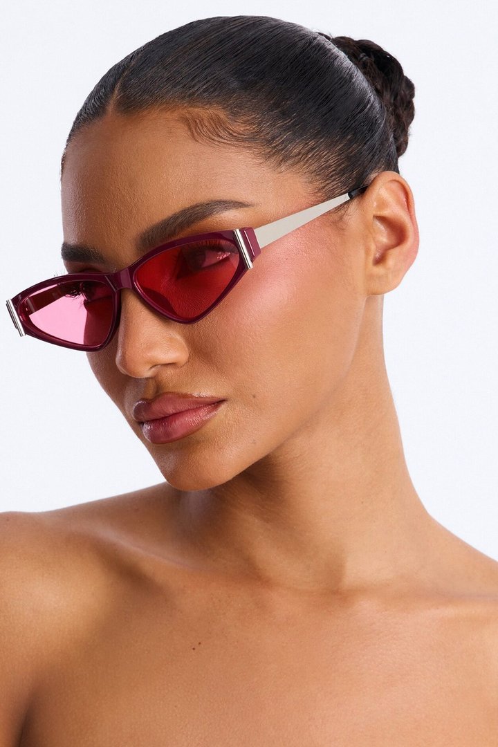 Sherly Temple Cat Eye Sunglasses - Red/combo