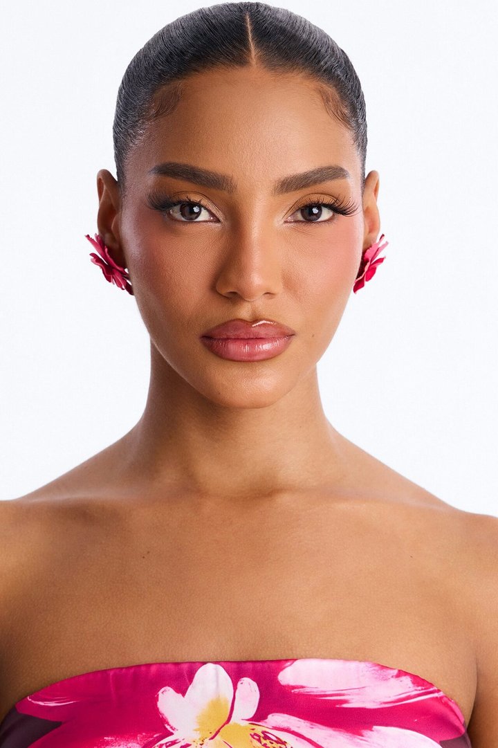 Prettiest Stem Drop Earrings - Pink
