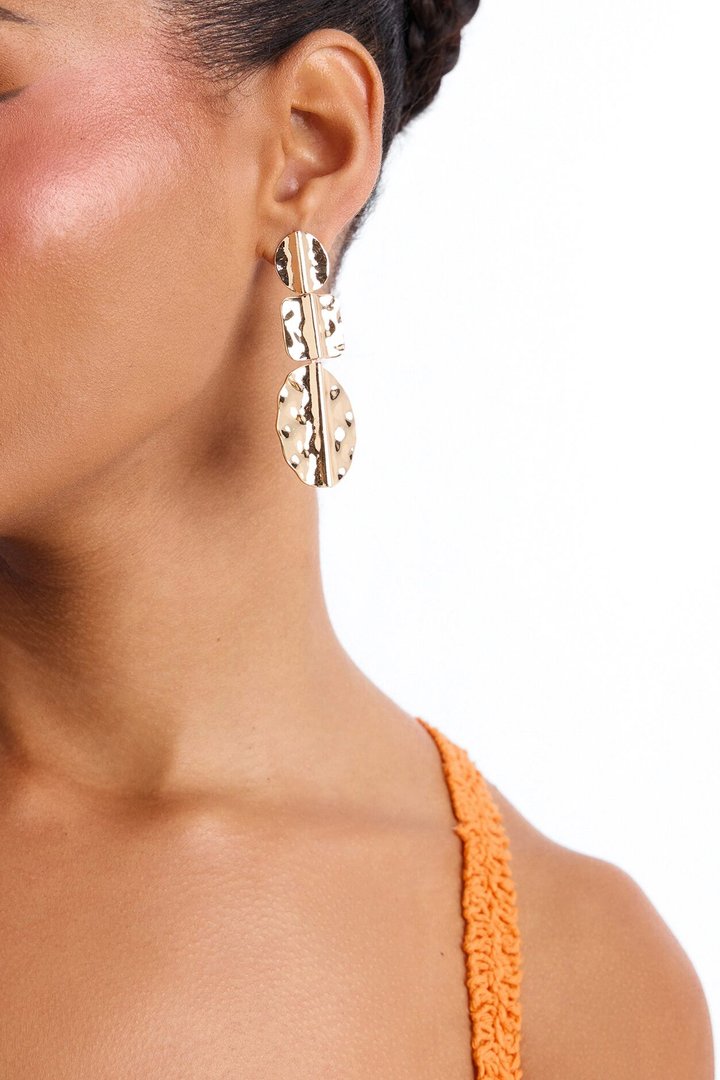 Bali Is Calling Textured Drop Earrings - Gold