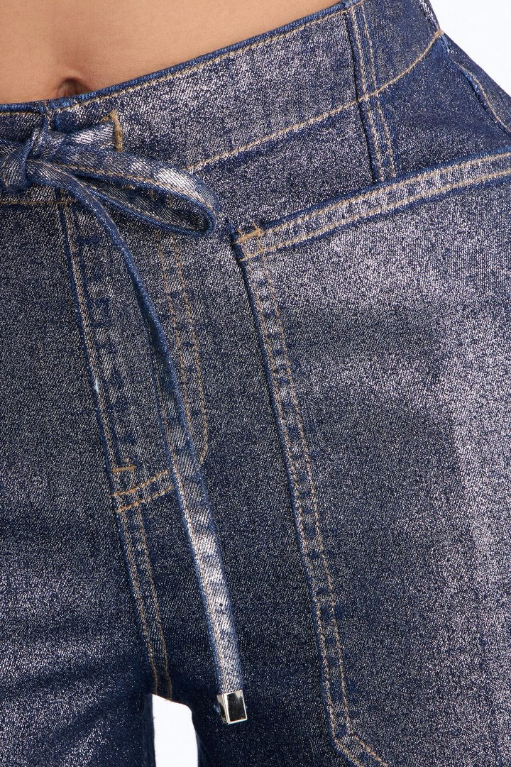 Reflect On Me Metallic Pull On Jeans - Dark Wash