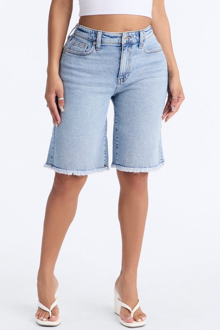 First Destination Stretch 90s Denim Jorts - Medium Wash