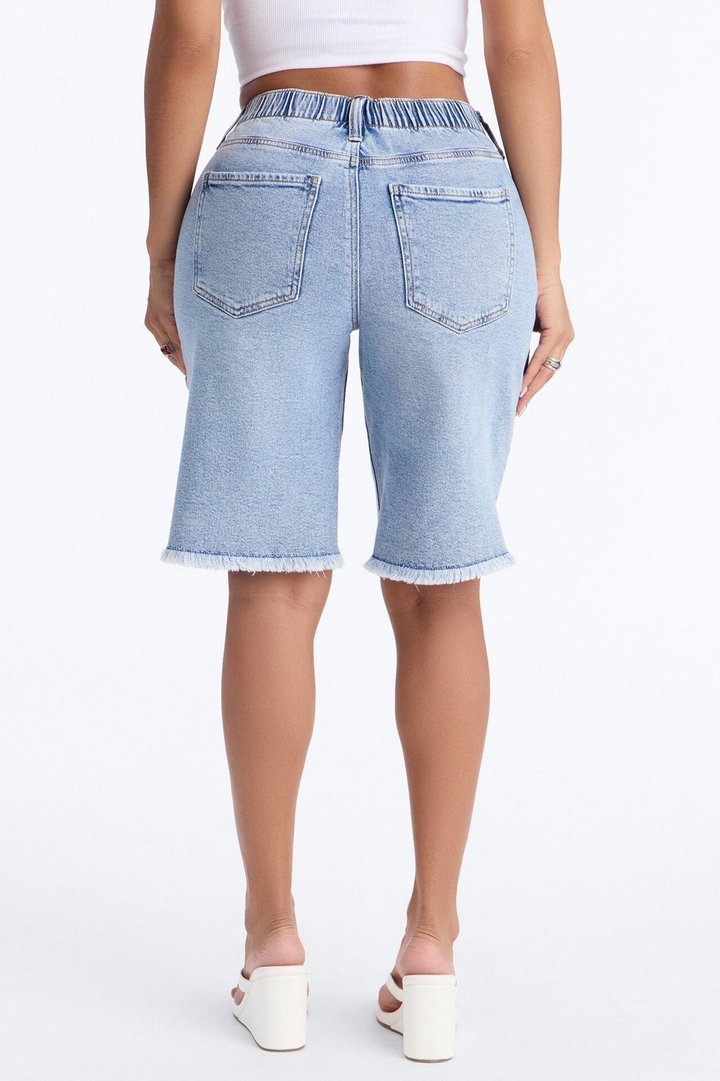 First Destination Stretch 90s Denim Jorts - Medium Wash
