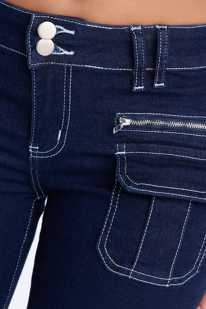 In Motion Low Rise Stretch Capri Jeans - Dark Wash