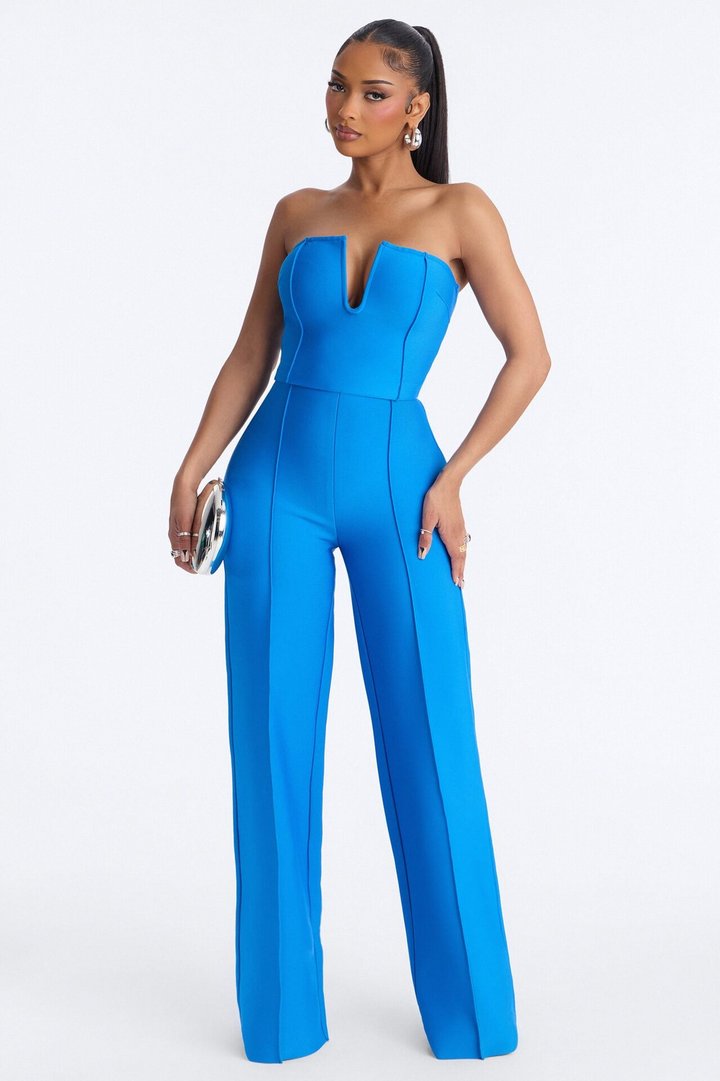 Someone To You Bandage Jumpsuit - Blue