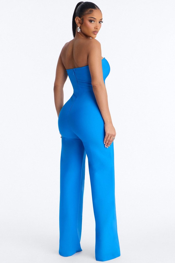 Someone To You Bandage Jumpsuit - Blue