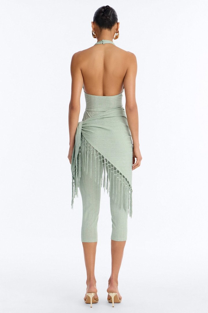 Emme Waist Tie Capri Catsuit - Sage