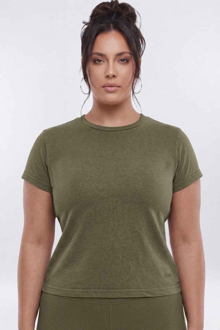 Cotton Jersey Short Sleeve T Shirt - Moss