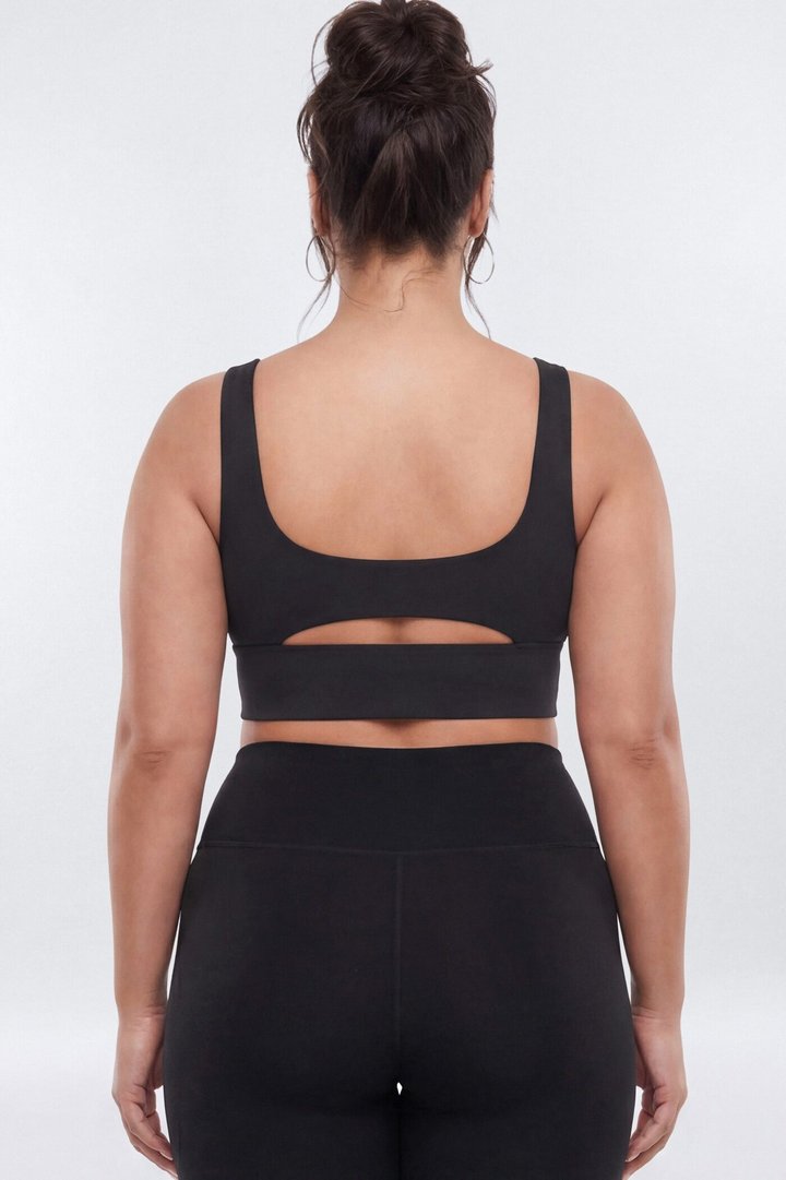 ButterSoft Cut Out Long Line Sports Bra - Black