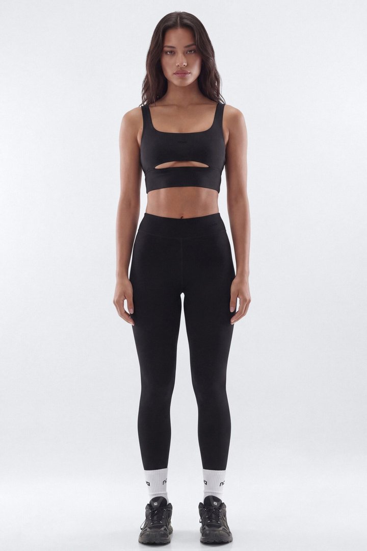 ButterSoft Cut Out Long Line Sports Bra - Black