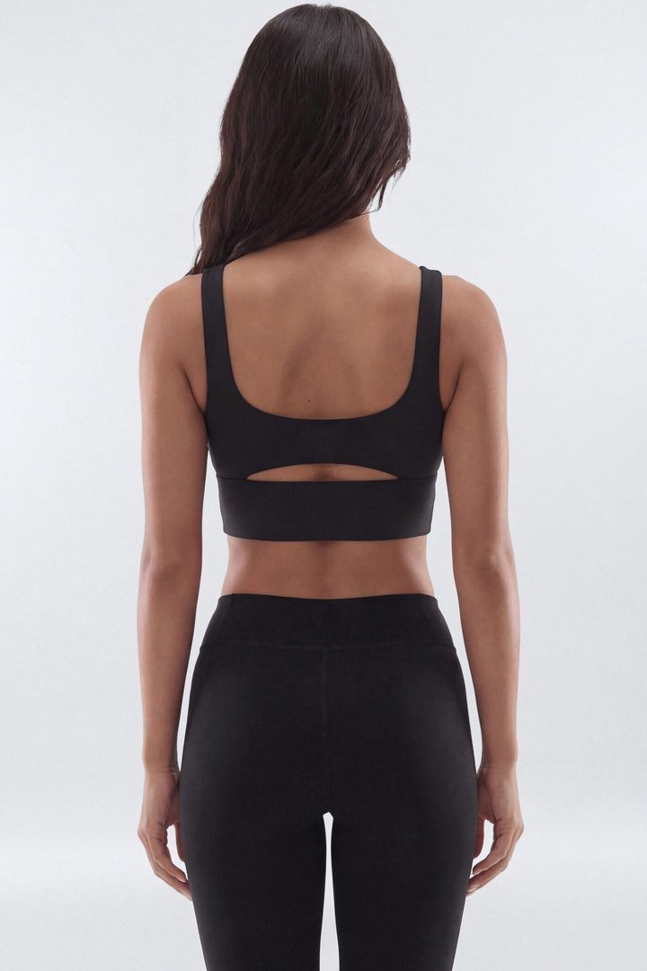 ButterSoft Cut Out Long Line Sports Bra - Black