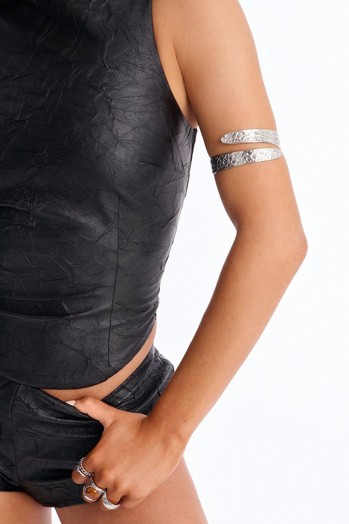 Enchanted Vine Arm Cuff - Silver