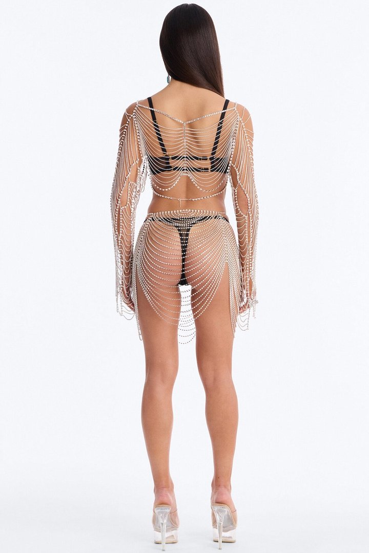 Electric Queen 2 Piece Body Chain Set - Silver