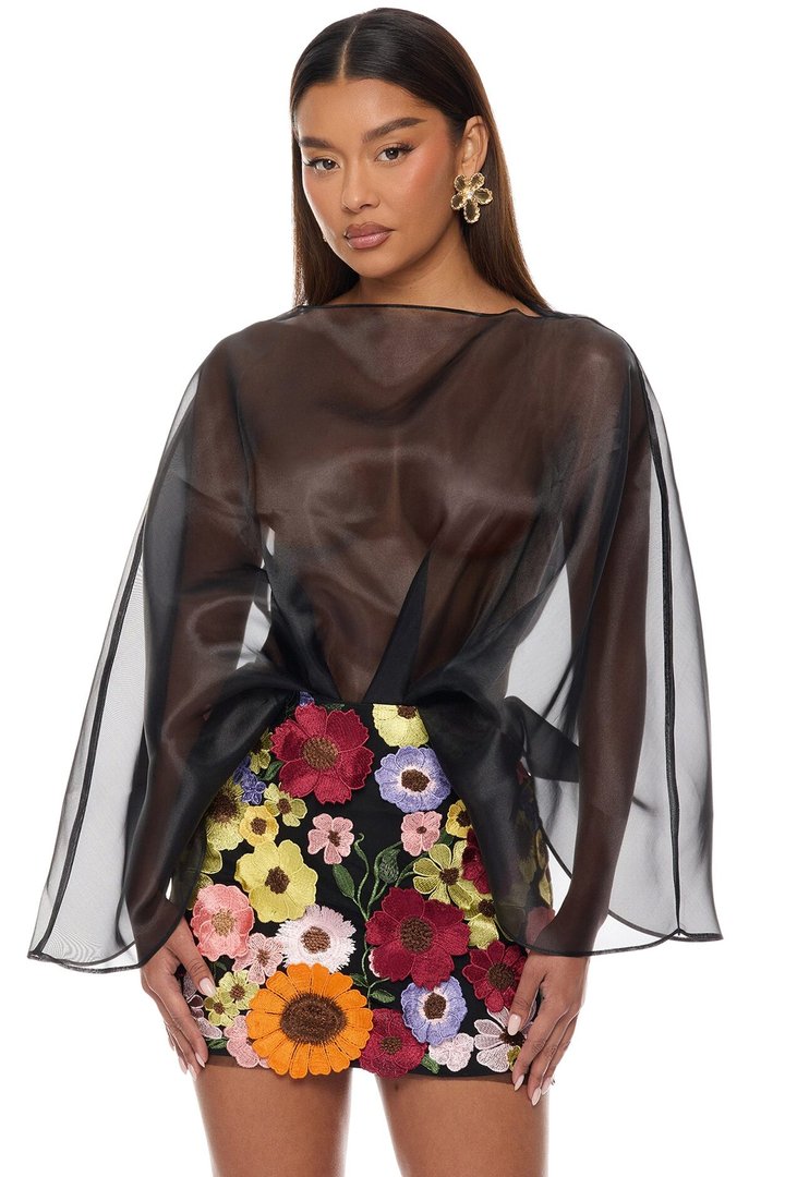 Fall In Love Taffeta Skirt Set - Black/combo